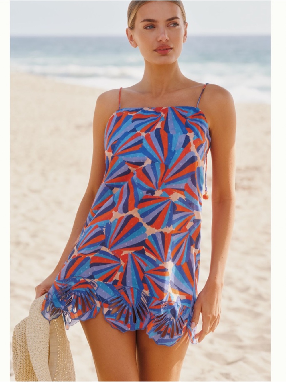 Nwt farm Rio Anthropologie cotton Sleeveless Beach Cover-Up Dress